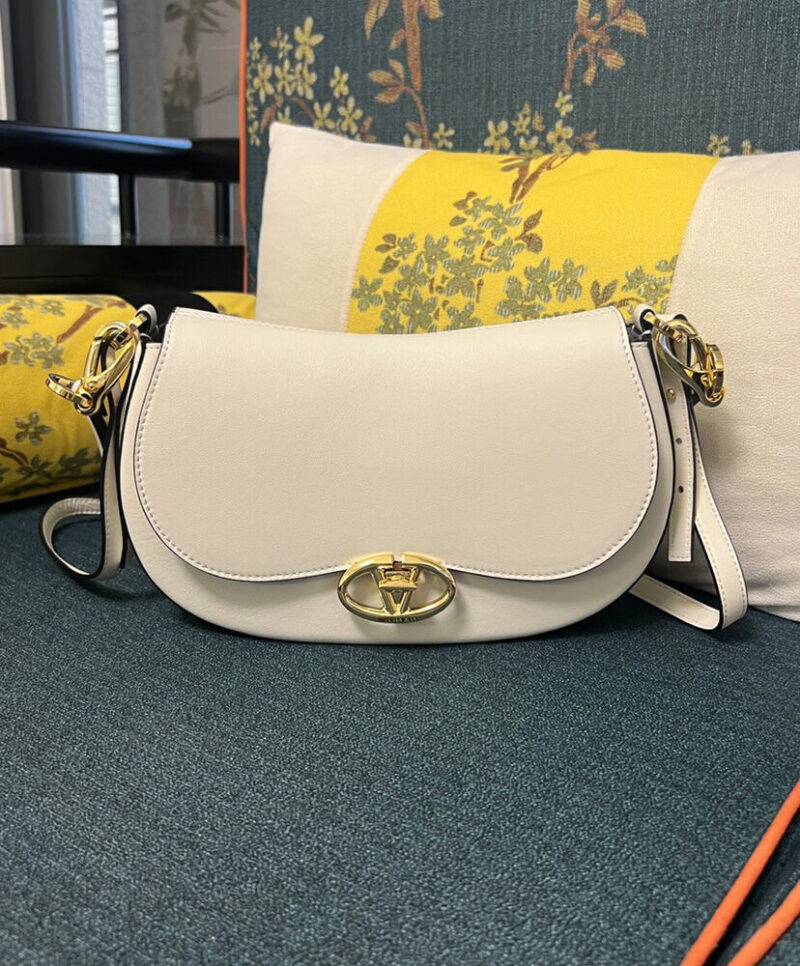 Valentino Small Valentino Garavani Ohval Shoulder Bag In Nappa Calfskin